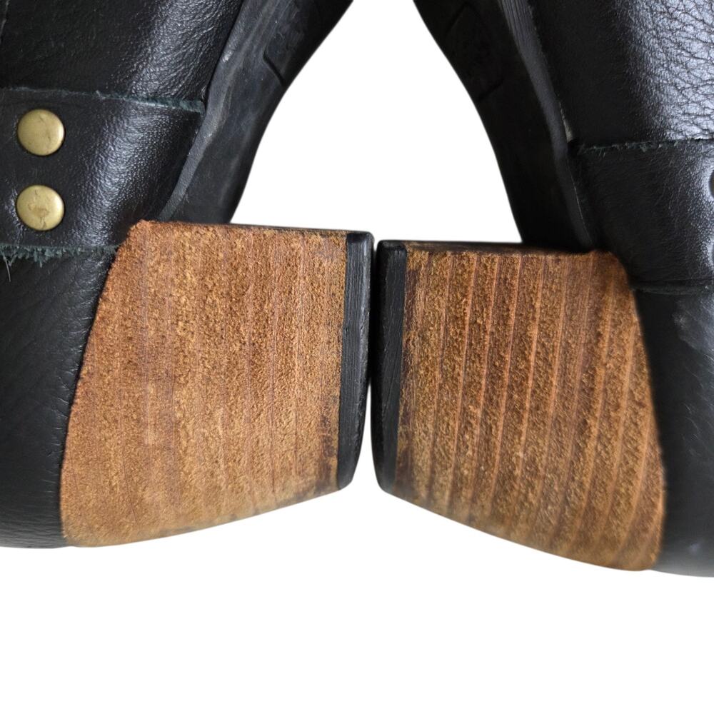 Korks Cyanna Black Pebbled Leather Boot Womens SZ 8.5 Harness Western Boho - Picture 6 of 11